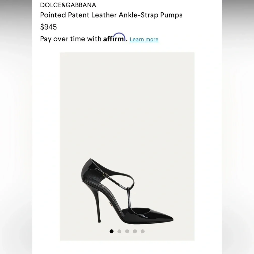 DOLCE & GABBANA Pointed Patent Leather Ankle-Strap Pump size 38.5/US 8.5 - Picture 12 of 12